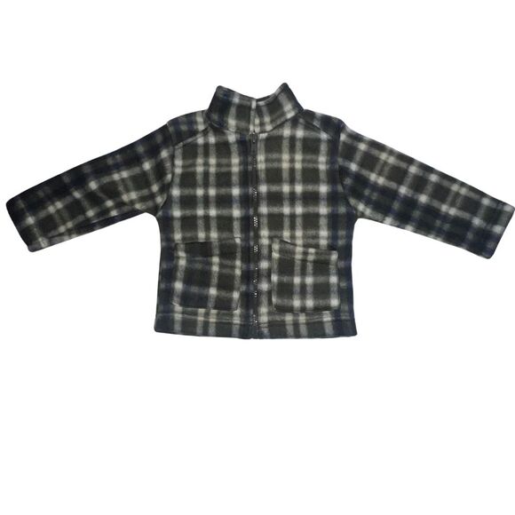 Little Other - Tod Little Fleece Jacket 18 Month Infants VTG Green Plaid Coat Outdoor Gorpcore